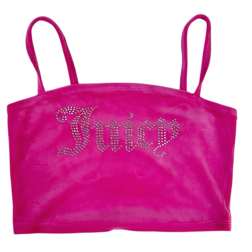 Juicy Couture X Forever 21 Hot Pink Rhinestone Top Womens Small Y2K Camisole